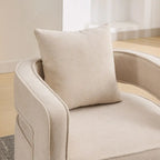 360-Degree Swivel Accent Chair with Rubberwood Weathered Base
