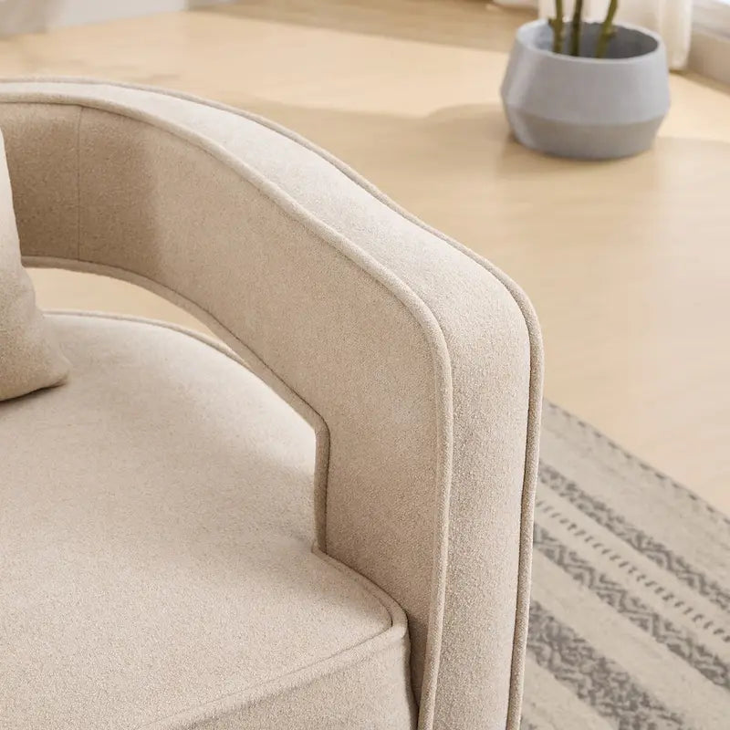 29.1W Swivel Accent Open Back Chair With Weathered Base