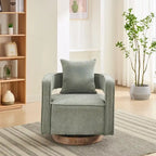 360-Degree Swivel Accent Chair with Rubberwood Weathered Base