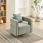 360-Degree Swivel Accent Chair with Rubberwood Weathered Base