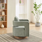 360-Degree Swivel Accent Chair with Rubberwood Weathered Base