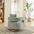 360-Degree Swivel Accent Chair with Rubberwood Weathered Base