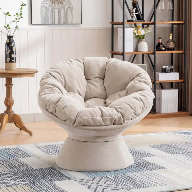 Oversized 360-Degree Swivel Accent Chair for Living Room and Bedroom