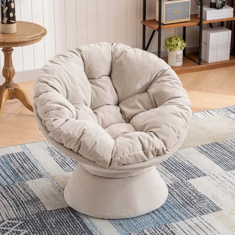 Oversized 360-Degree Swivel Accent Chair for Living Room and Bedroom