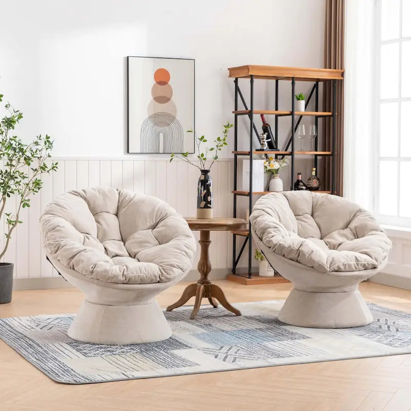 Oversized 360-Degree Swivel Accent Chair for Living Room and Bedroom