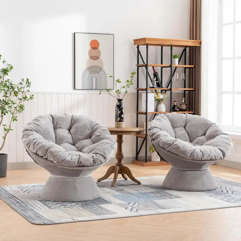 Oversized 360-Degree Swivel Accent Chair for Living Room and Bedroom