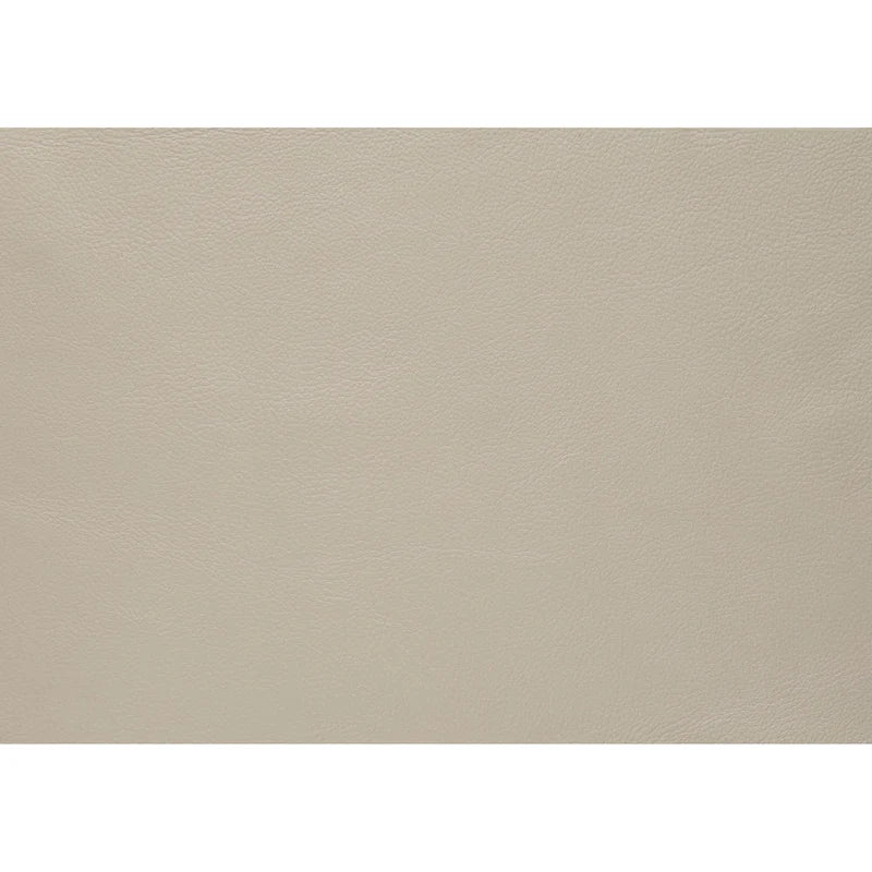 71-Inch Cream Top Grain Leather Loveseat with Espresso Wood Feet