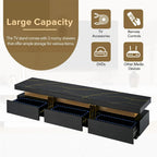 68-Inch Faux Marble Top TV Stand with Three Drawers