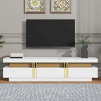 68-Inch Faux Marble Top TV Stand with Three Drawers