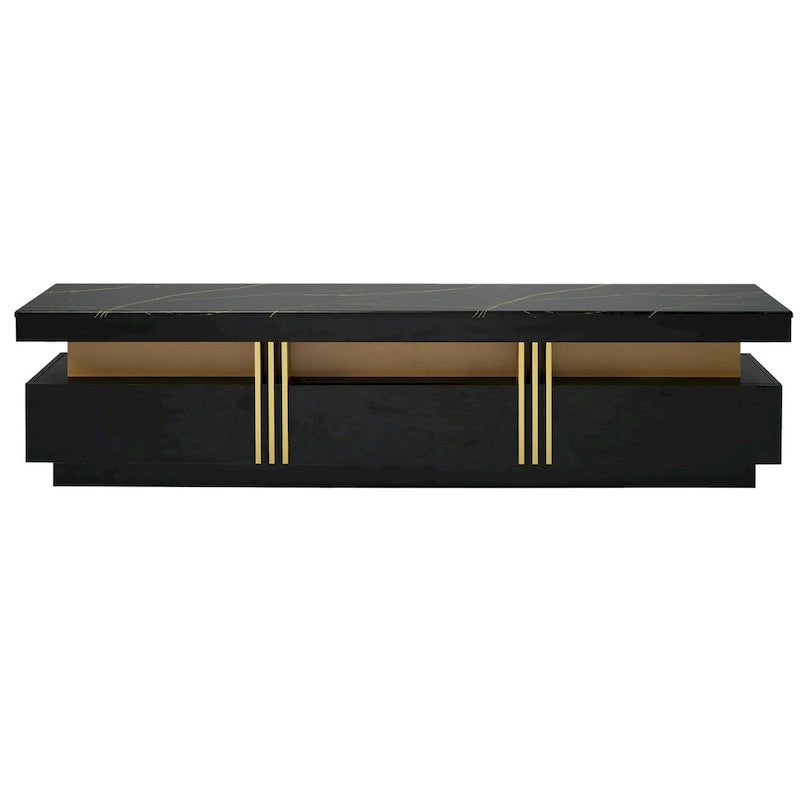 68-Inch Faux Marble Top TV Stand with Three Drawers