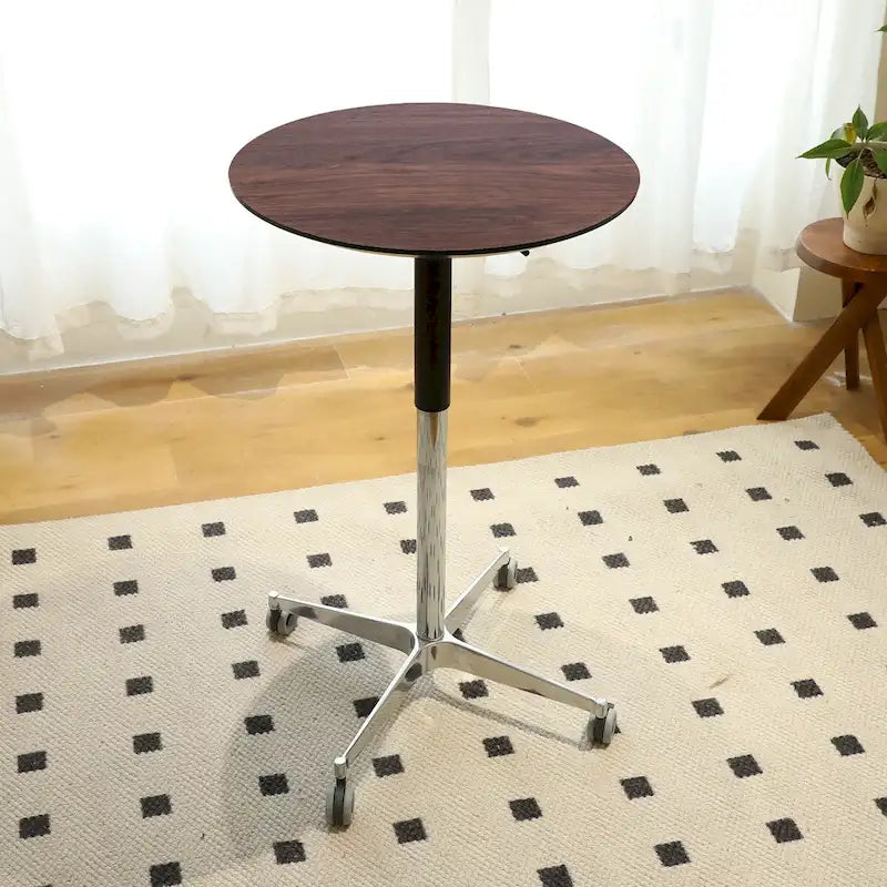 24-Inch Adjustable Height Swivel Bar Table with Aluminum Base