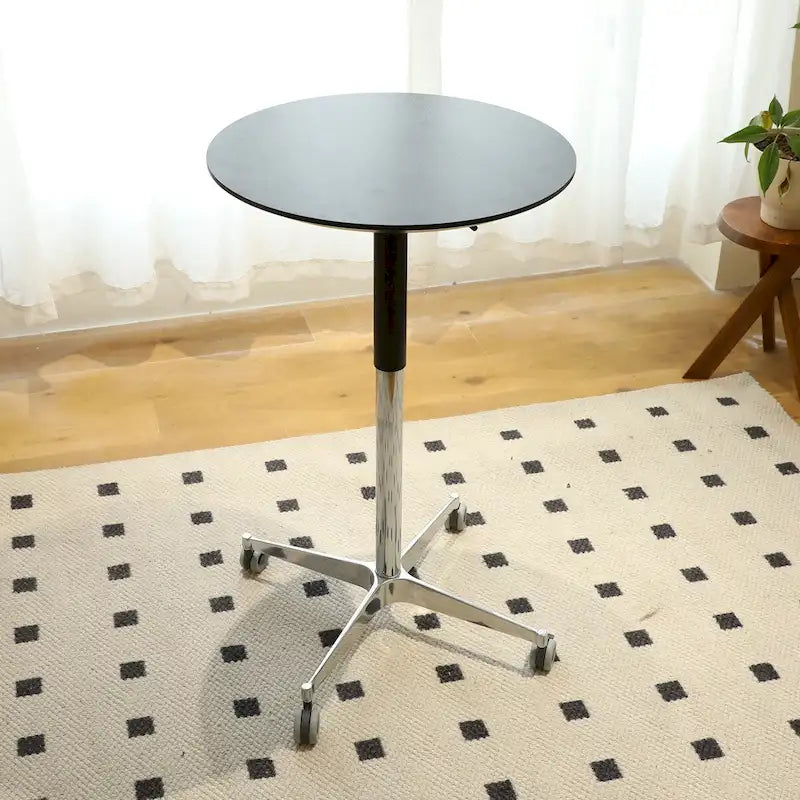 24-Inch Adjustable Height Swivel Bar Table with Aluminum Base