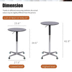 24-Inch Adjustable Height Swivel Bar Table with Aluminum Base