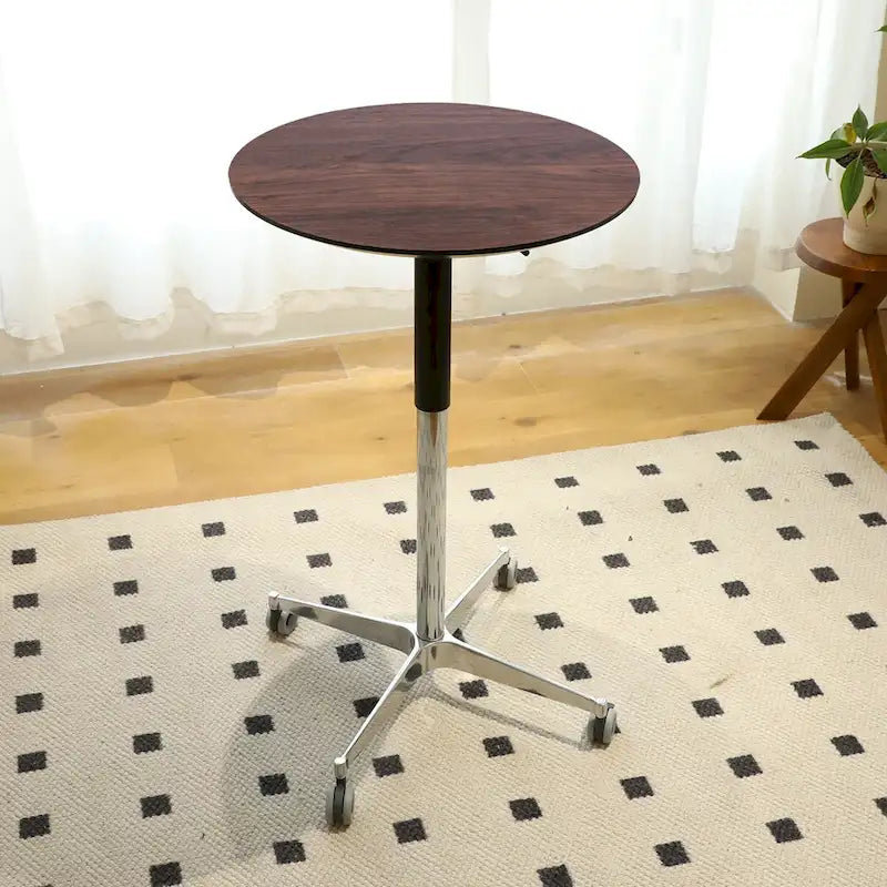 24-Inch Adjustable Height Swivel Bar Table with Aluminum Base