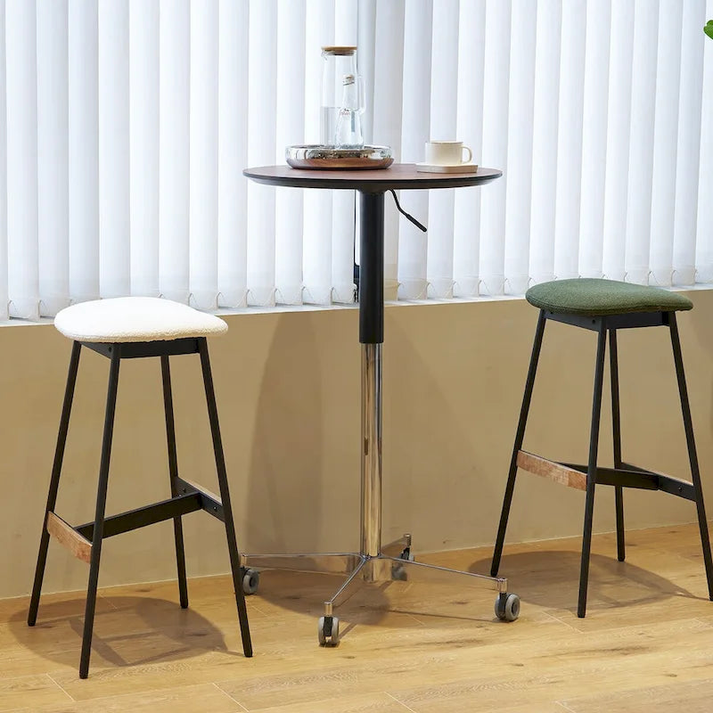 24-Inch Adjustable Height Swivel Bar Table with Aluminum Base
