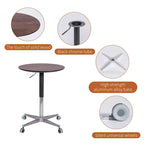 24-Inch Adjustable Height Swivel Bar Table with Aluminum Base