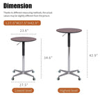 24-Inch Adjustable Height Swivel Bar Table with Aluminum Base