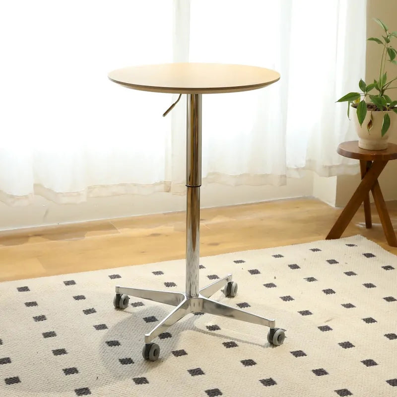 24-Inch Adjustable Height Swivel Bar Table with Aluminum Base