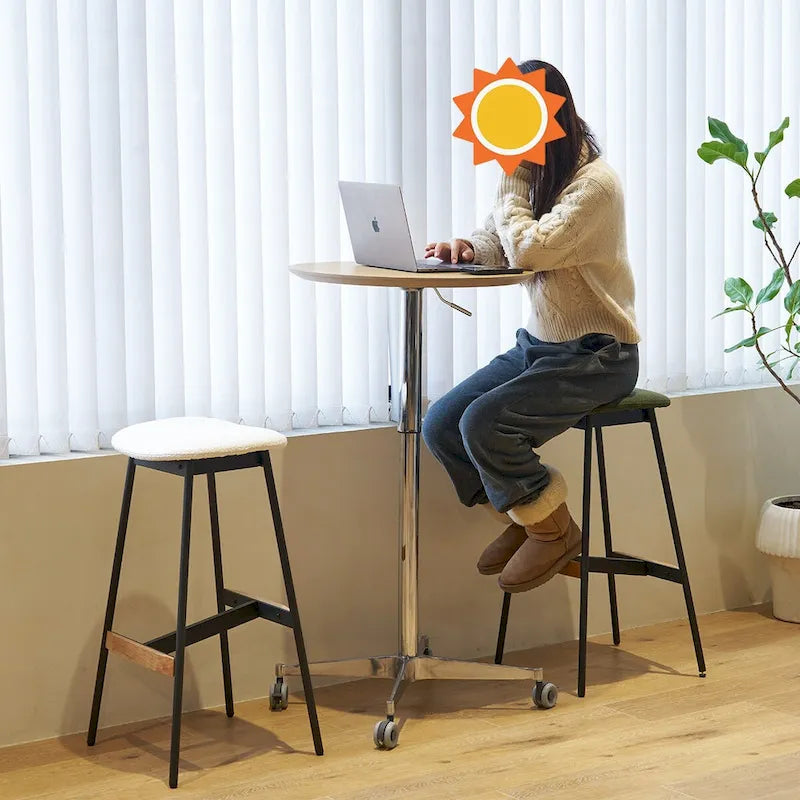 24-Inch Adjustable Height Swivel Bar Table with Aluminum Base