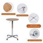 24-Inch Adjustable Height Swivel Bar Table with Aluminum Base