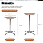 24-Inch Adjustable Height Swivel Bar Table with Aluminum Base
