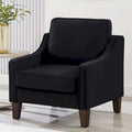 Velvet Single Seat Sofa Chair with Solid Wood Rubberwood Legs