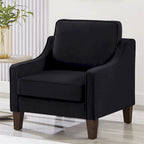 Velvet Single Seat Sofa Chair with Solid Wood Rubberwood Legs