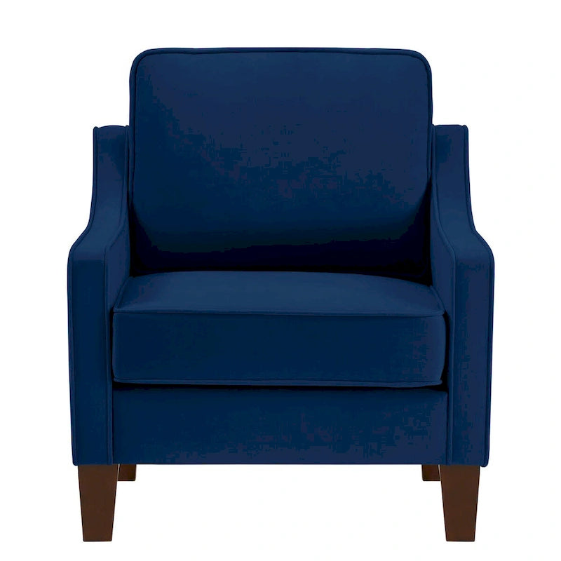 Velvet Single Seat Sofa Chair with Solid Wood Rubberwood Legs