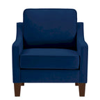 Velvet Single Seat Sofa Chair with Solid Wood Rubberwood Legs
