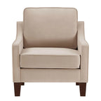 Velvet Single Seat Sofa Chair with Solid Wood Rubberwood Legs