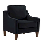 Velvet Single Seat Sofa Chair with Solid Wood Rubberwood Legs