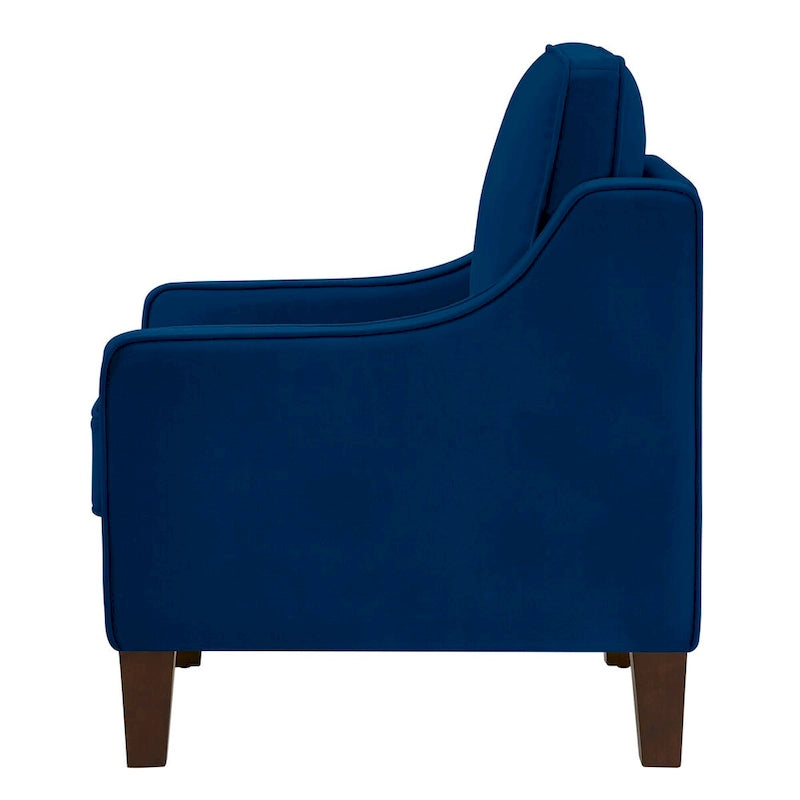 Velvet Single Seat Sofa Chair with Solid Wood Rubberwood Legs