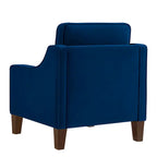 Velvet Single Seat Sofa Chair with Solid Wood Rubberwood Legs