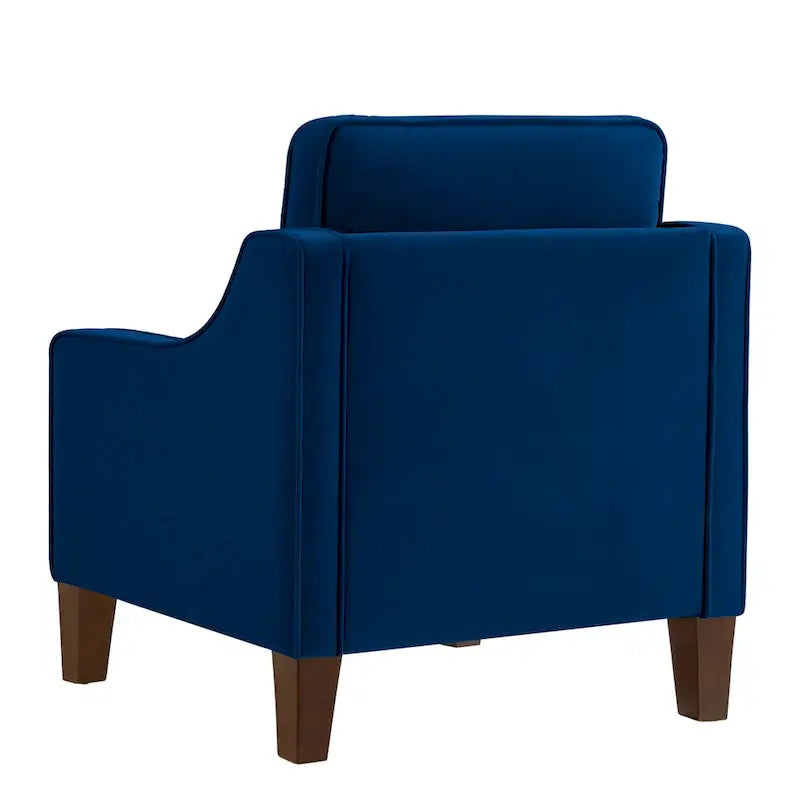 Velvet Single Seat Sofa Chair with Solid Wood Rubberwood Legs