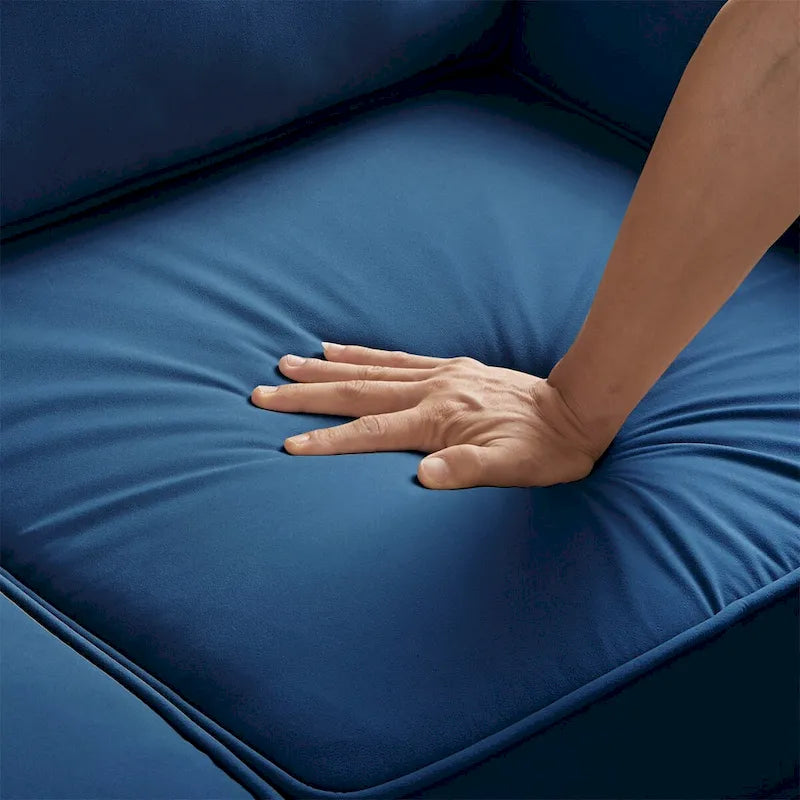 Velvet Single Seat Sofa Chair with Solid Wood Rubberwood Legs