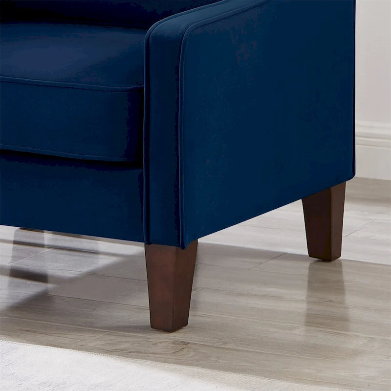 Velvet Single Seat Sofa Chair with Solid Wood Rubberwood Legs