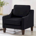 Velvet Single Seat Sofa Chair with Solid Wood Rubberwood Legs