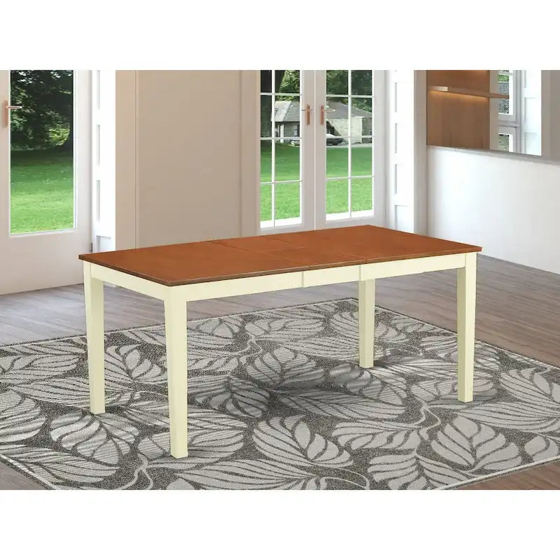 Extendable Rectangle Dining Table with Butterfly Leaf Multiple Finishes