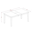 Extendable Rectangle Dining Table with Butterfly Leaf Multiple Finishes