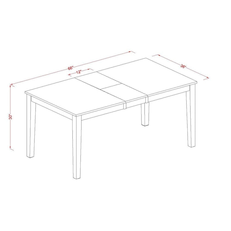 Extendable Rectangle Dining Table with Butterfly Leaf Multiple Finishes