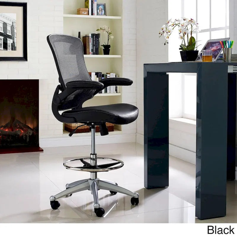 Ergonomic Drafting Chair with Mesh Back and Flip-Up Arms