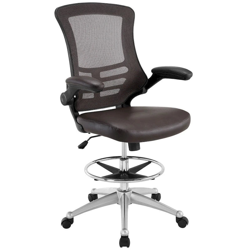 Ergonomic Drafting Chair with Mesh Back and Flip-Up Arms