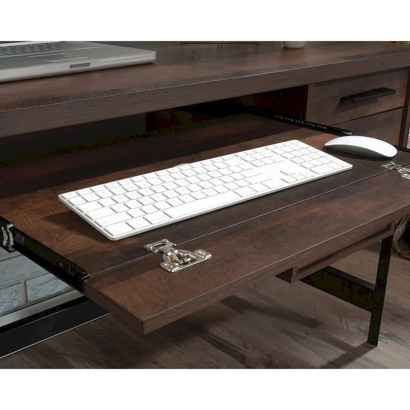 60-Inch Double Pedestal Computer Desk with File Drawers and Keyboard Tray