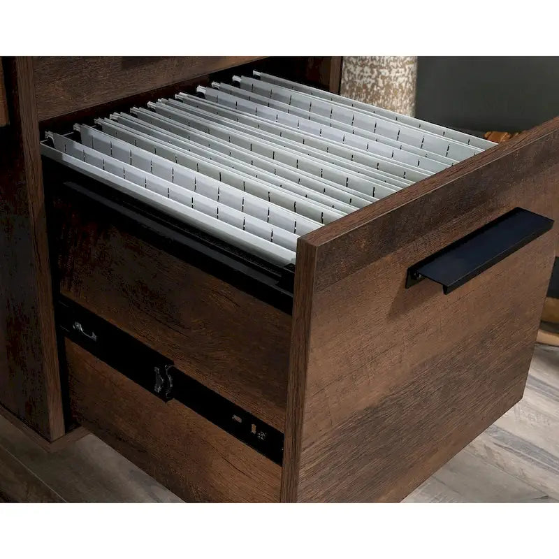 60-Inch Double Pedestal Computer Desk with File Drawers and Keyboard Tray