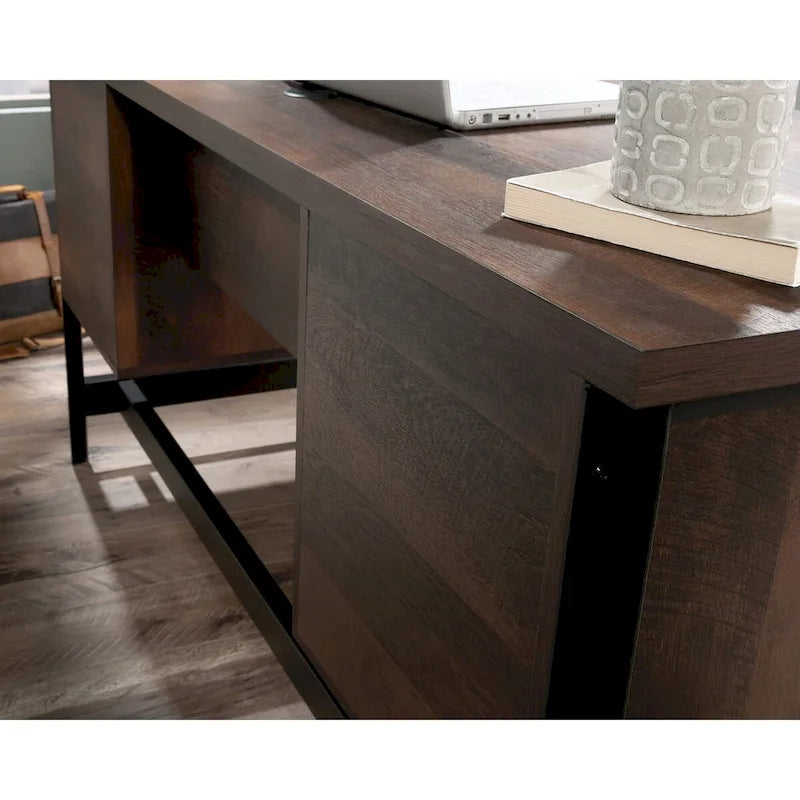 60-Inch Double Pedestal Computer Desk with File Drawers and Keyboard Tray