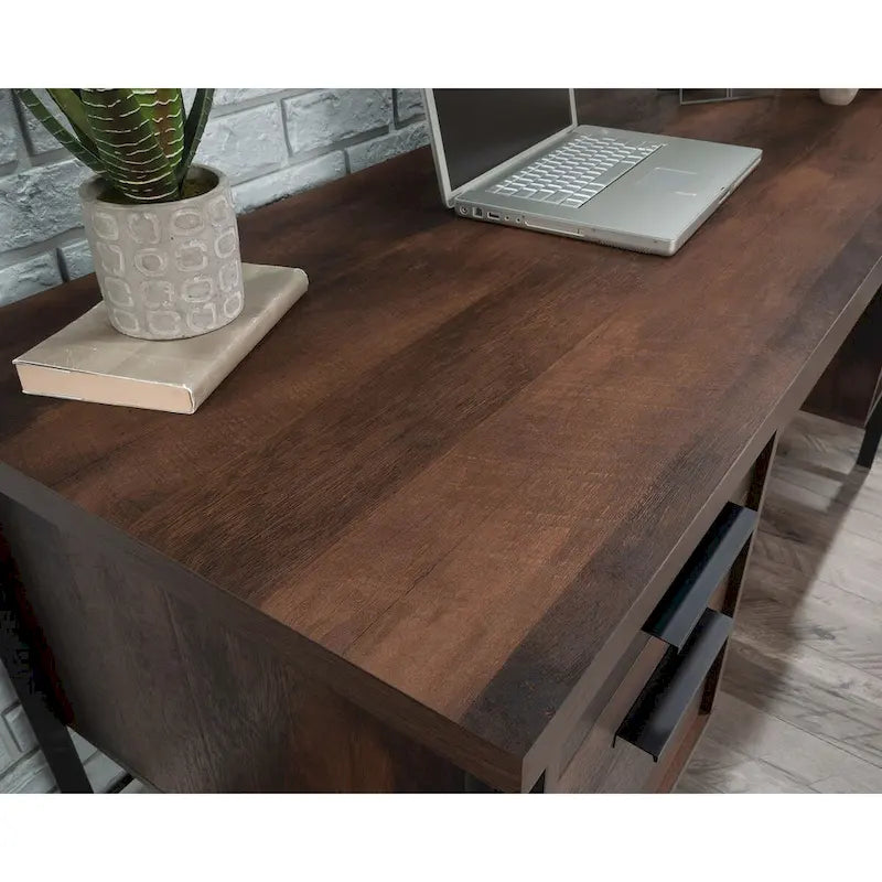 60-Inch Double Pedestal Computer Desk with File Drawers and Keyboard Tray