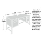 60-Inch Double Pedestal Computer Desk with File Drawers and Keyboard Tray