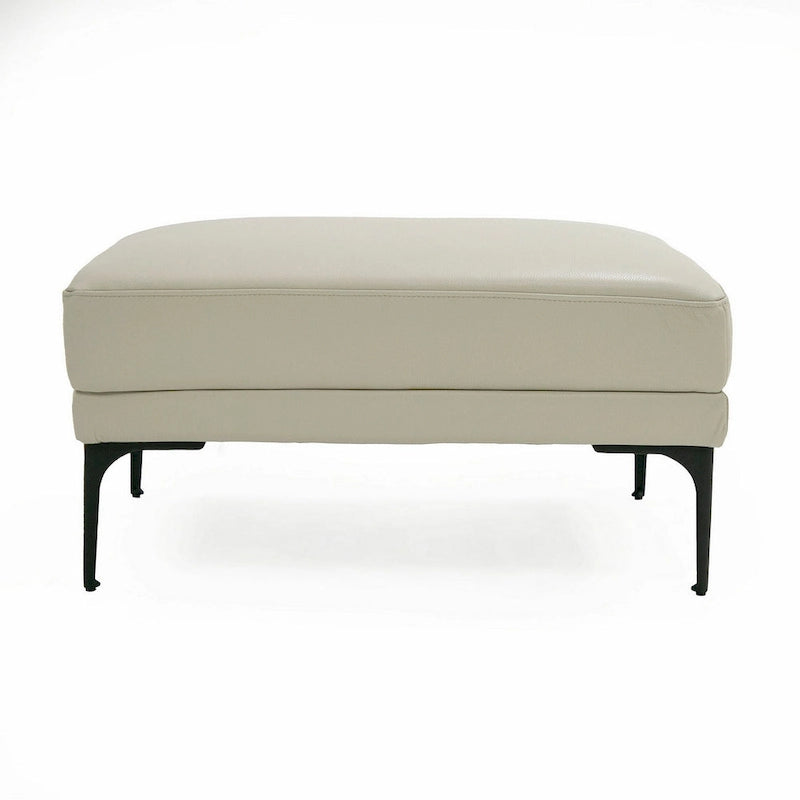 30 Inch Ottoman, Rectangular Cushioned Seat, Light Gray Upholstery