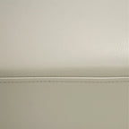 30-Inch Rectangular Light Gray Leather Ottoman with Iron Base