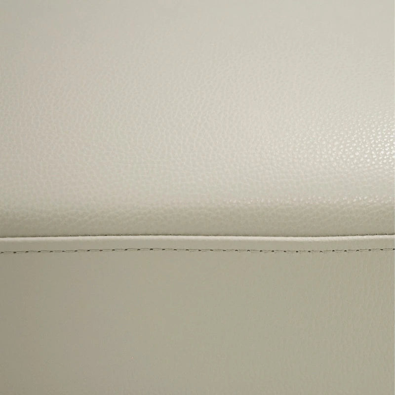 30 Inch Ottoman, Rectangular Cushioned Seat, Light Gray Upholstery